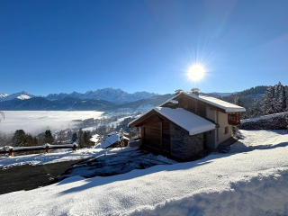 Chalet neuf Combloux / Megève avec vue panoramique sur le Mont-Blanc 10-12 personnes / Sauna & salle de firness 